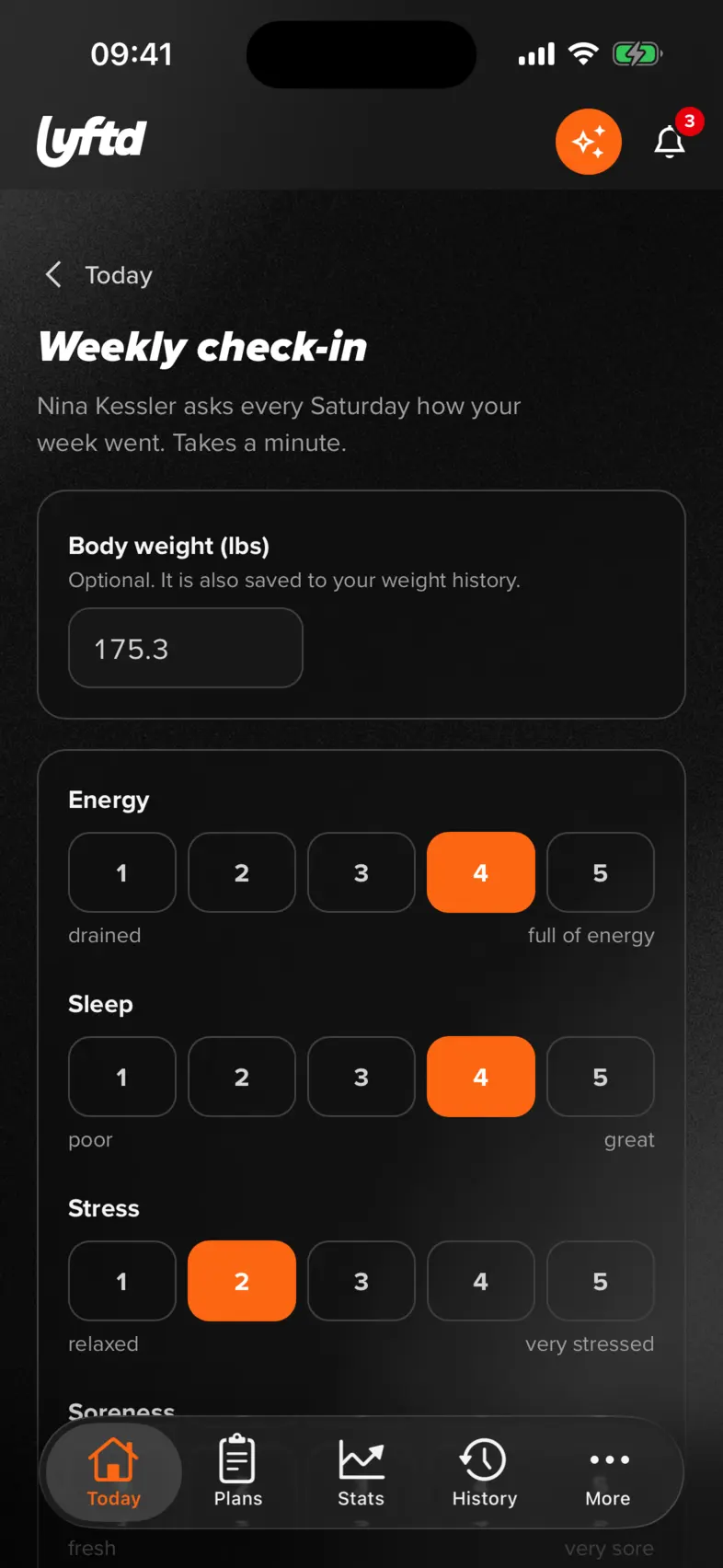 A check-in for your coach